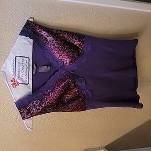 Bisou Bisou Purple Camisole with Paisley Design